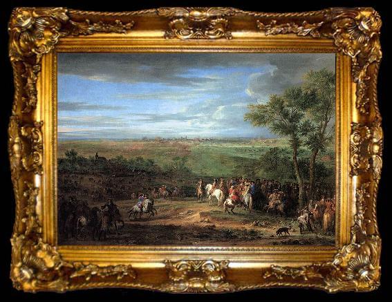 framed  Adam Frans van der Meulen Louis XIV Arriving in the Camp in front of Maastricht, ta009-2